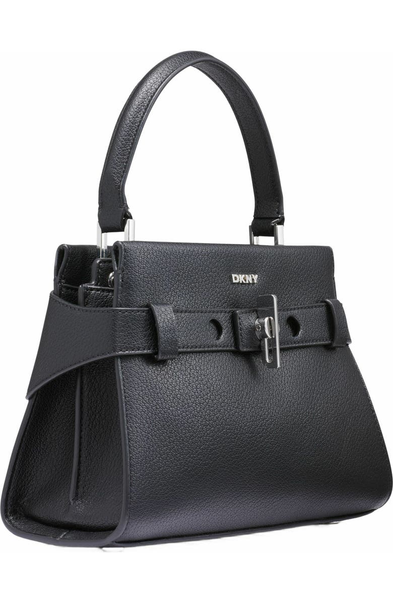 DKNY Bleeker Small Satchel, Alternate, color, Black/Silver