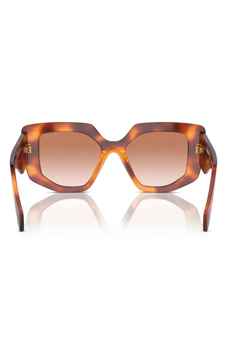 Prada 50mm Rectangular Sunglasses, Alternate, color, Brown Grad