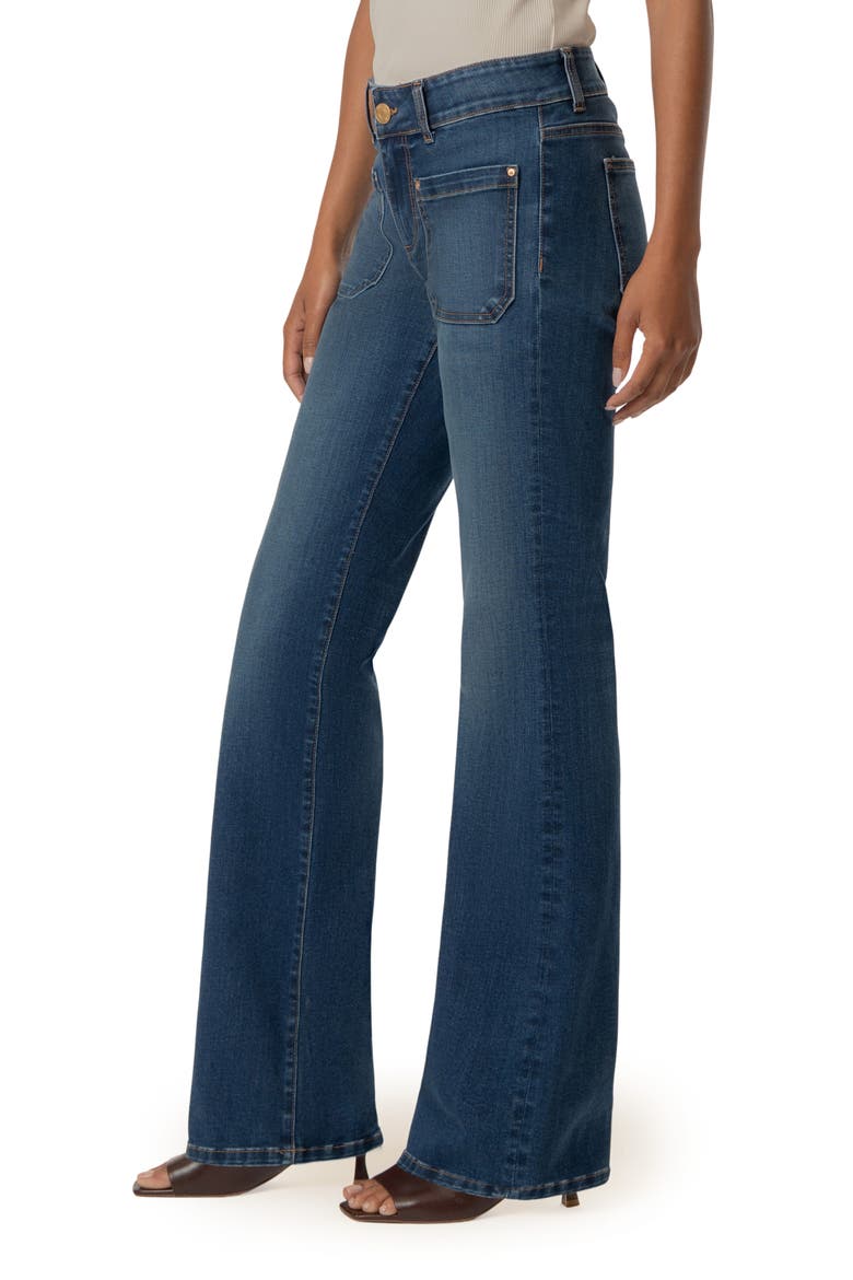Natalie Patch Pocket Mid Rise Flare Jeans, Alternate, color, CHAMP