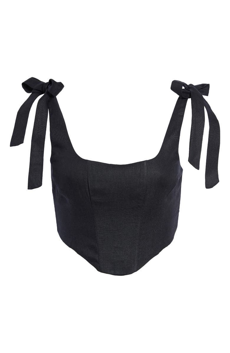 FARM Rio Tie Strap Corset Linen Tank, Alternate, color,
