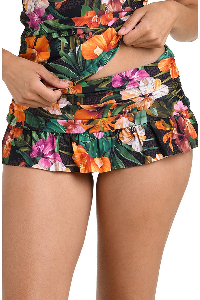 Tropical Hideaway Ruffle Skirted Bikini Bottoms, Alternate, color, BROWN MULTI