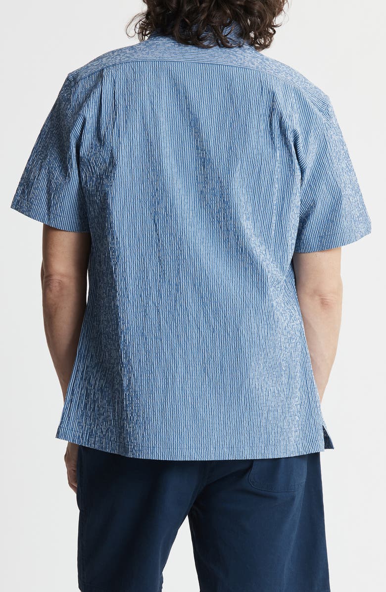 JACHS Suffolk Seersucker Camp Shirt, Alternate, color, Blue Stripe