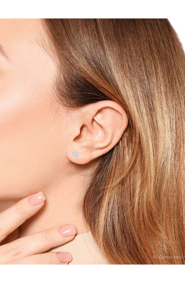 Bliss Diamond 1/2Ct TW Round Cut Diamond Pave Studs Lab Grown 10k Gold Earrings, Alternate, color, 10K Yellow Gold