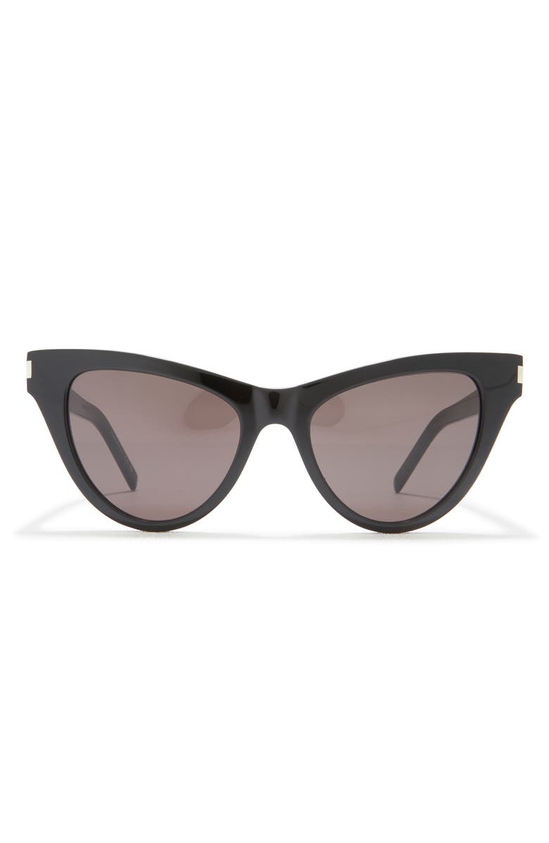 Saint Laurent 54mm Cat Eye Sunglasses, Main, color, Black Black Black