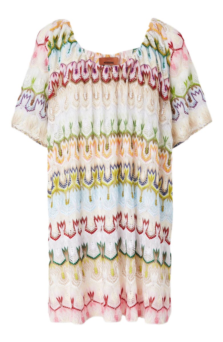 Missoni Short Dress With V-neck In Lace, Alternate, color, 