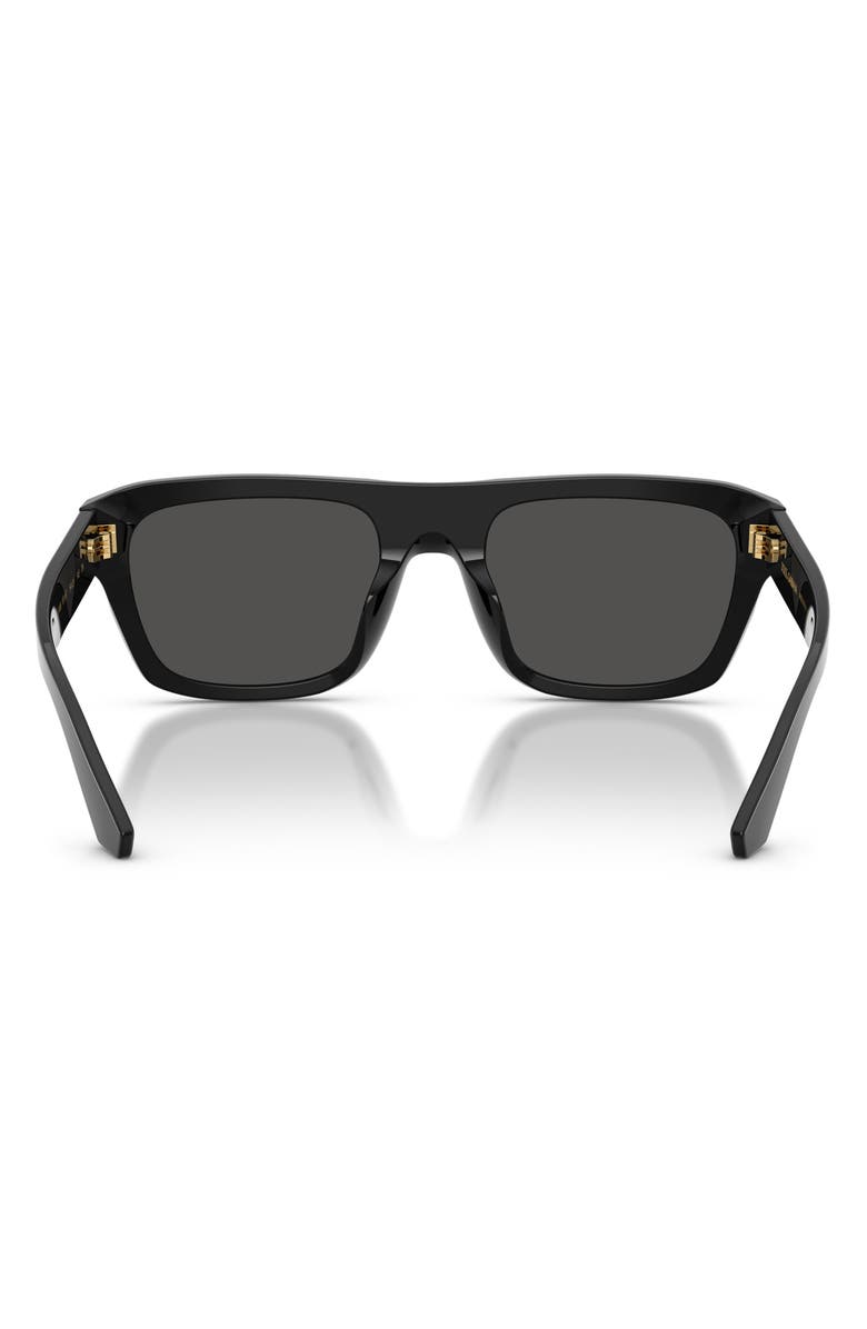 Dolce&Gabbana 54mm Rectangular Sunglasses, Alternate, color, Black / Dark Grey