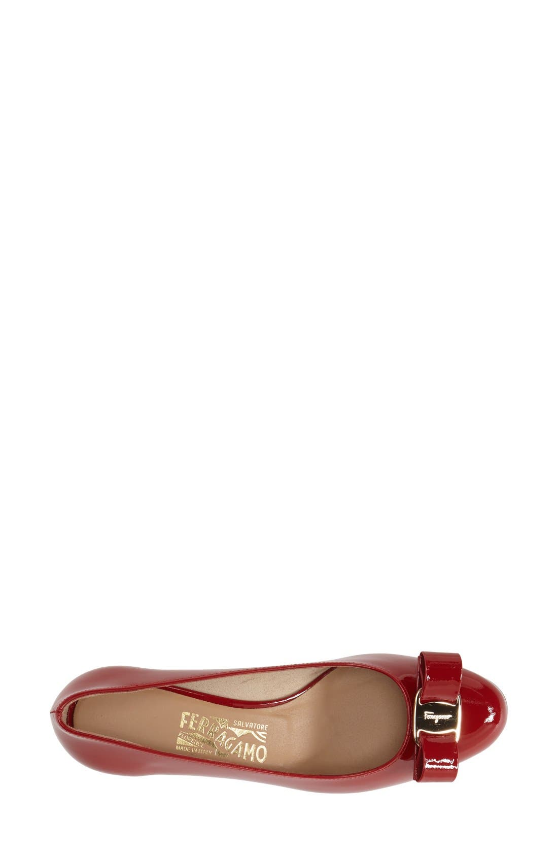 FERRAGAMO Vara Pump, Alternate, color, Rosso Patent