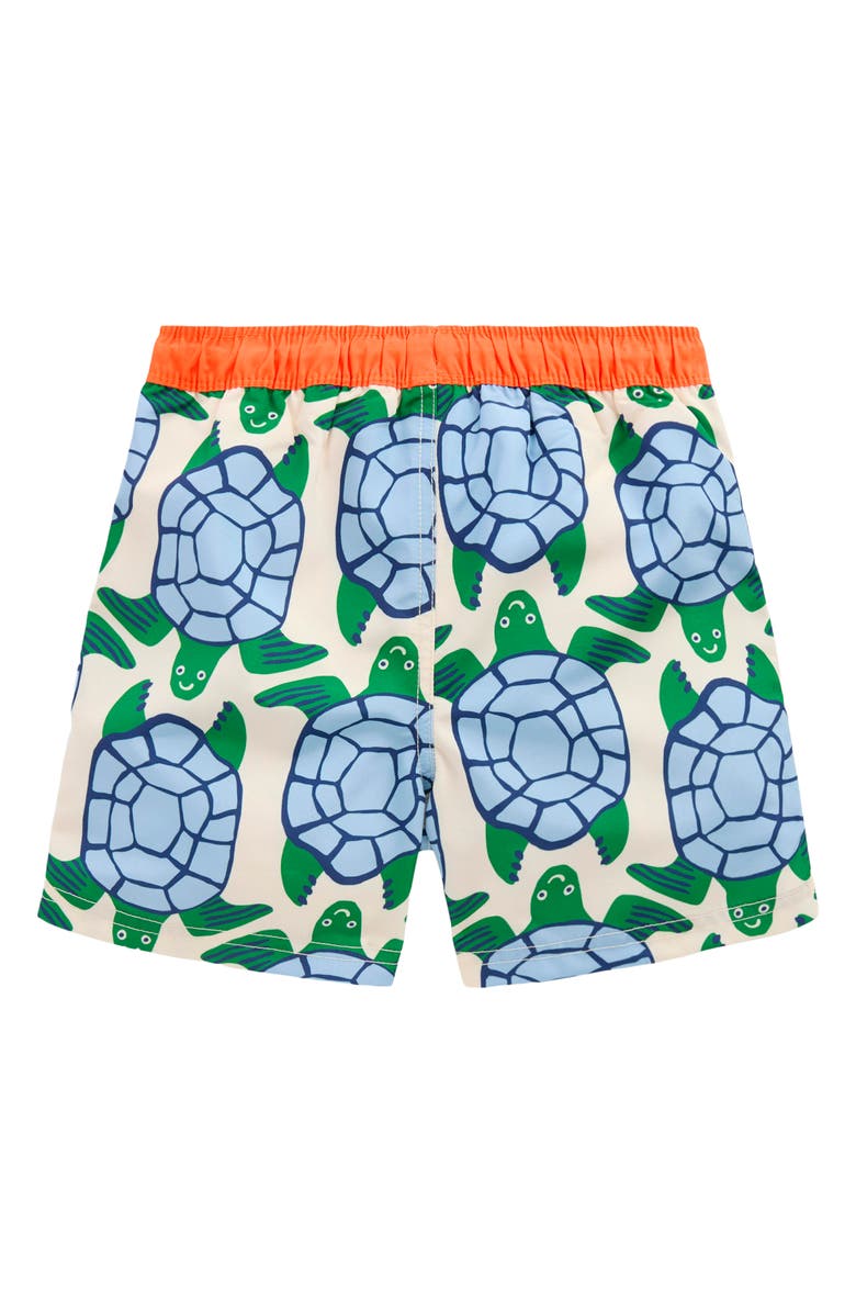 Mini Boden Kids' Print Swim Trunks, Alternate, color, Turtle Print