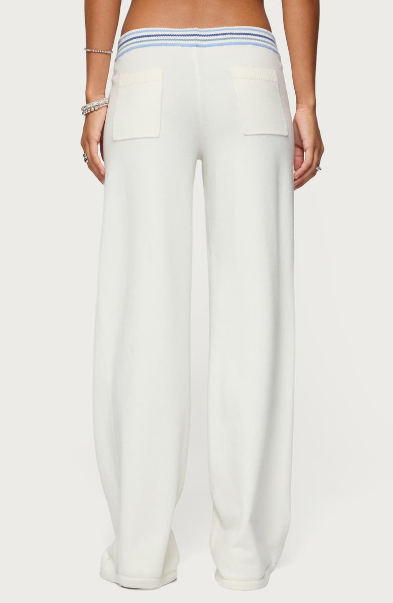 EDIKTED Miya Stripe Knit Pants, Alternate, color, White