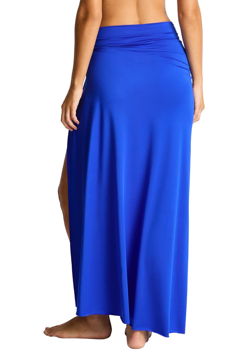 Mythos Ring Detail Cover-Up Maxi Skirt, Alternate, color, COBALT