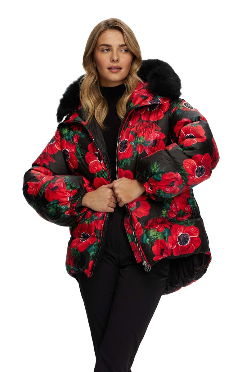 GORSKI Apres-Ski High-Low Jacket With Detachable Hood Trim, Alternate, color, 