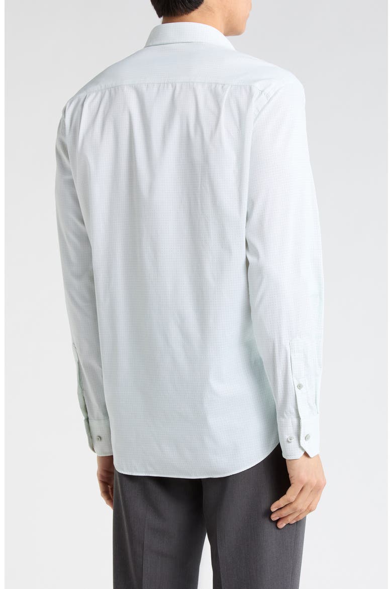 Micro Print Performance Sport Shirt, Main, color, WHITE MULTI