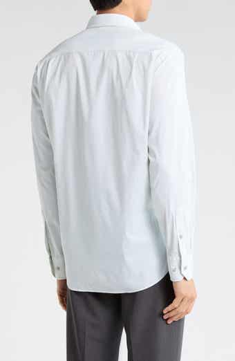David Donahue Micro Print Performance Sport Shirt