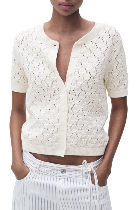 Sita Open Stitch Short Sleeve Cardigan (Regular & Plus)