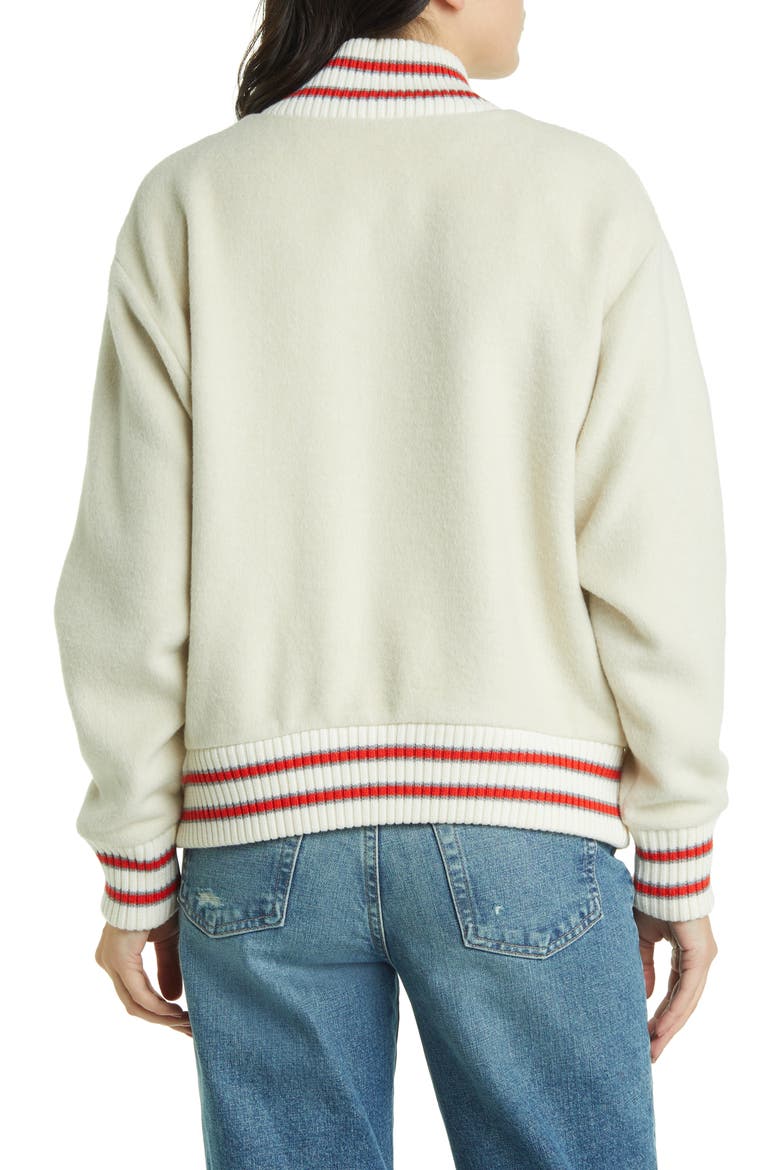 The Track Bomber Jacket, Alternate, color, CREAM