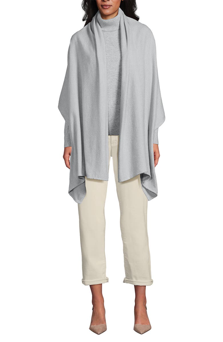 Lands' End CashTouch Shawl Wrap, Main, color, Ultimate Gray Heather