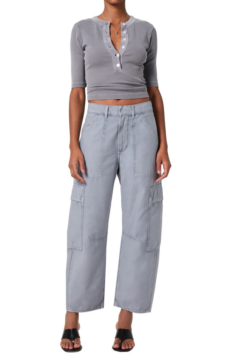 Citizens of Humanity Marcelle Low Rise Barrel Cargo Pants, Alternate, color, Hematite (Blue)