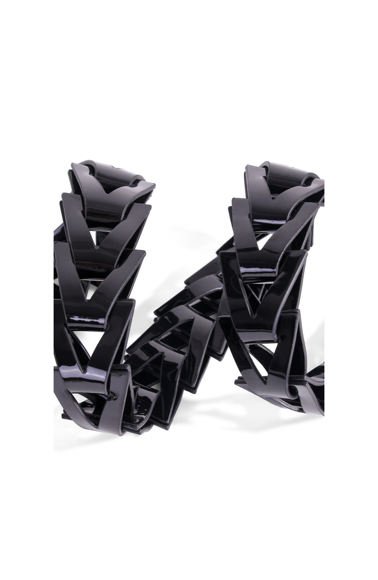 JURGI Triangle Loop Belt Patent Leather, Alternate, color, Black