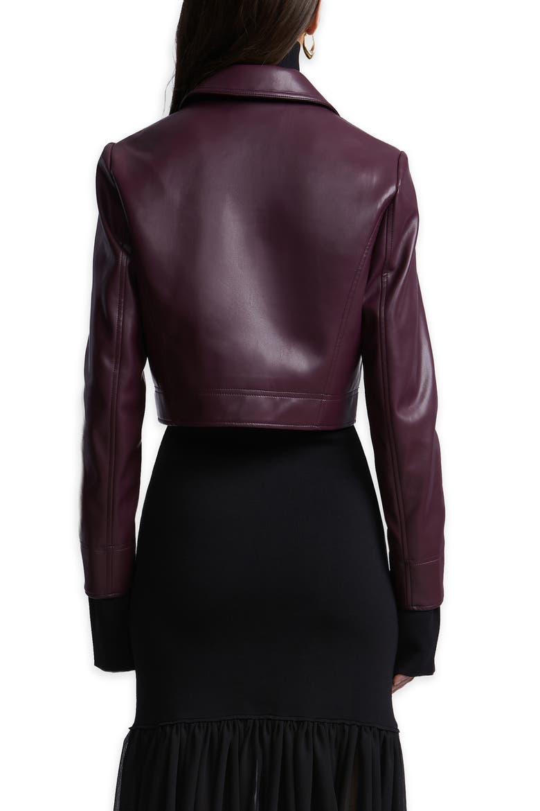 Paloma Faux Leather Cropped Jacket, Alternate, color, PORT