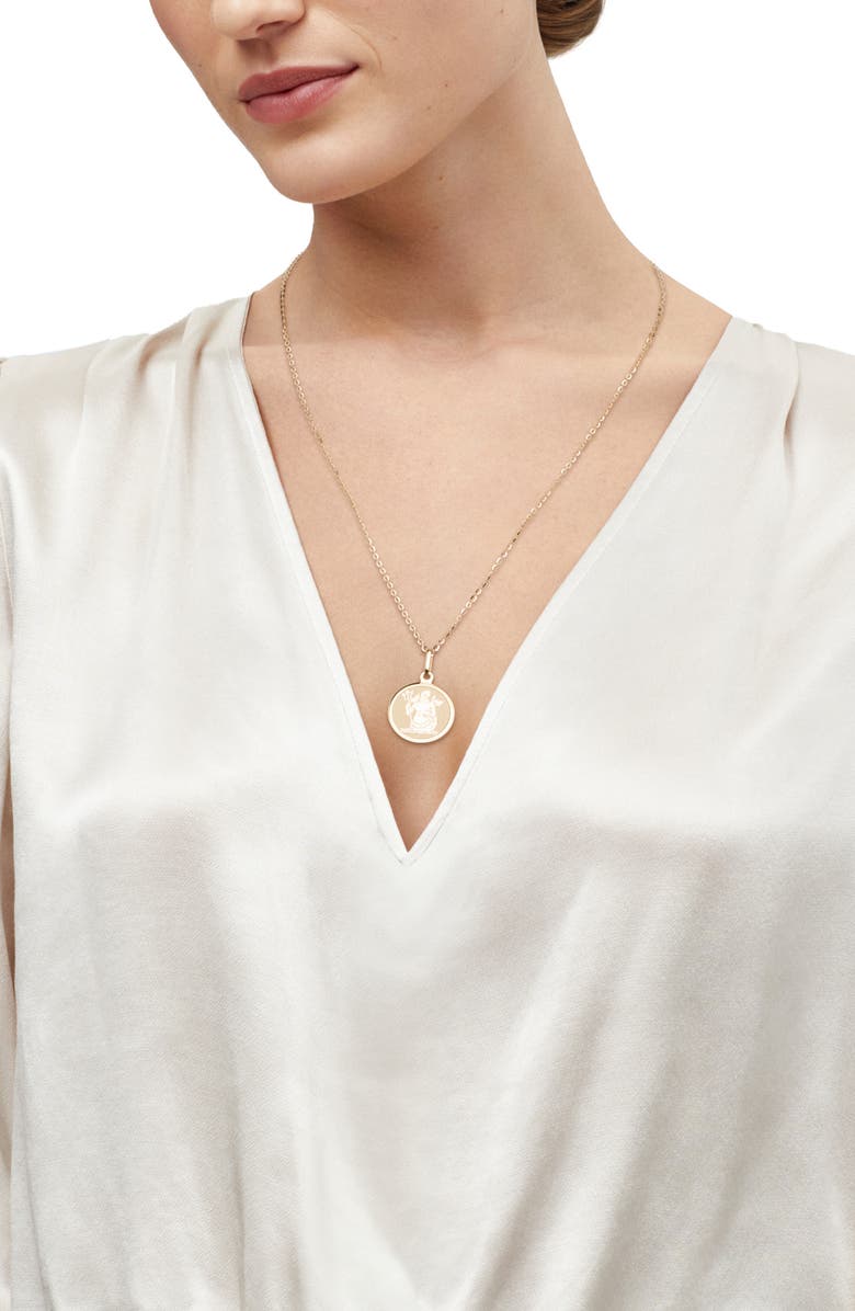 Frankie & Zoe Aquarius Pendant Necklace, Alternate, color, Yellow Gold