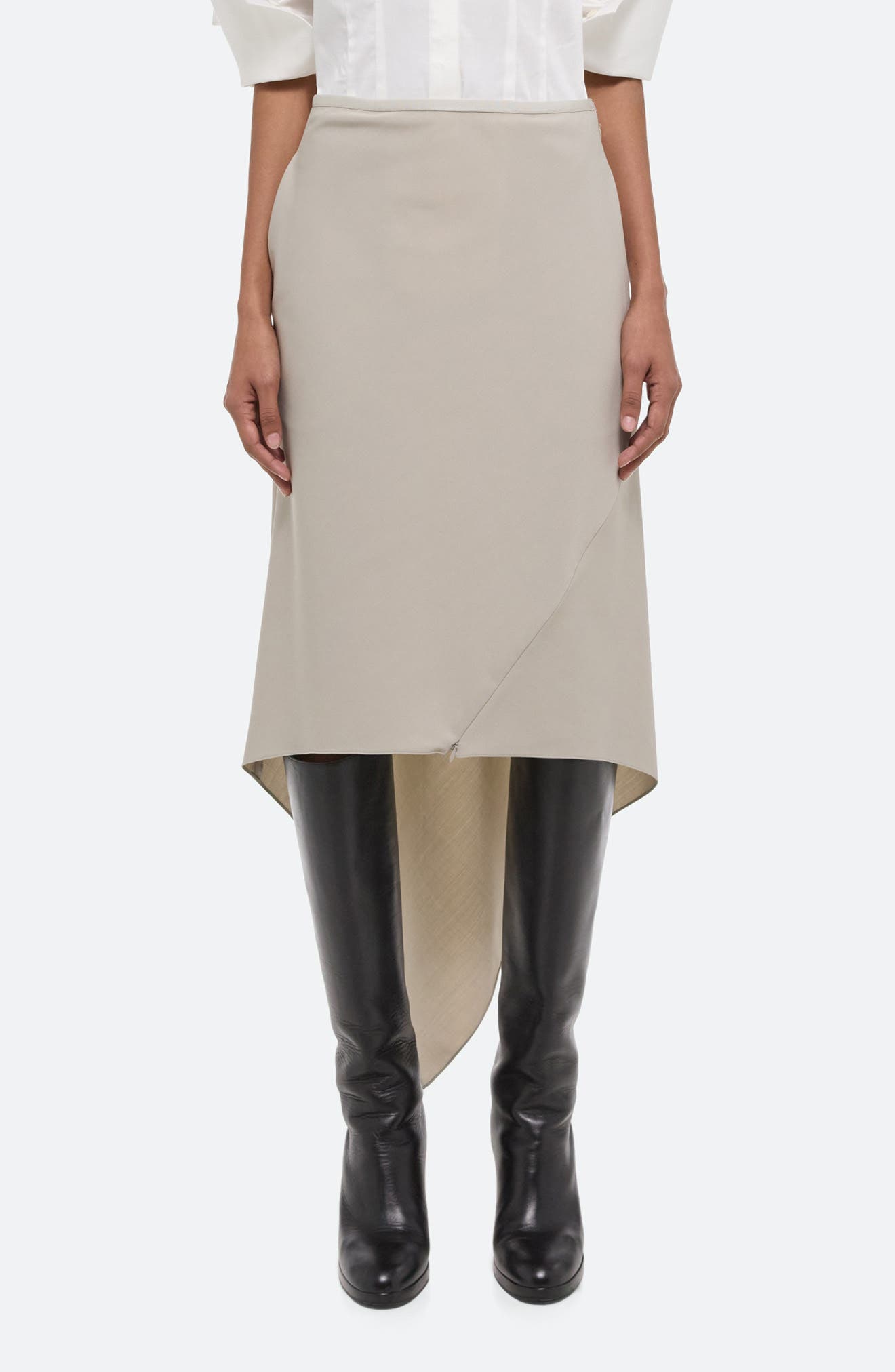 Helmut Lang Scarf Hem Virgin Wool Maxi Skirt
