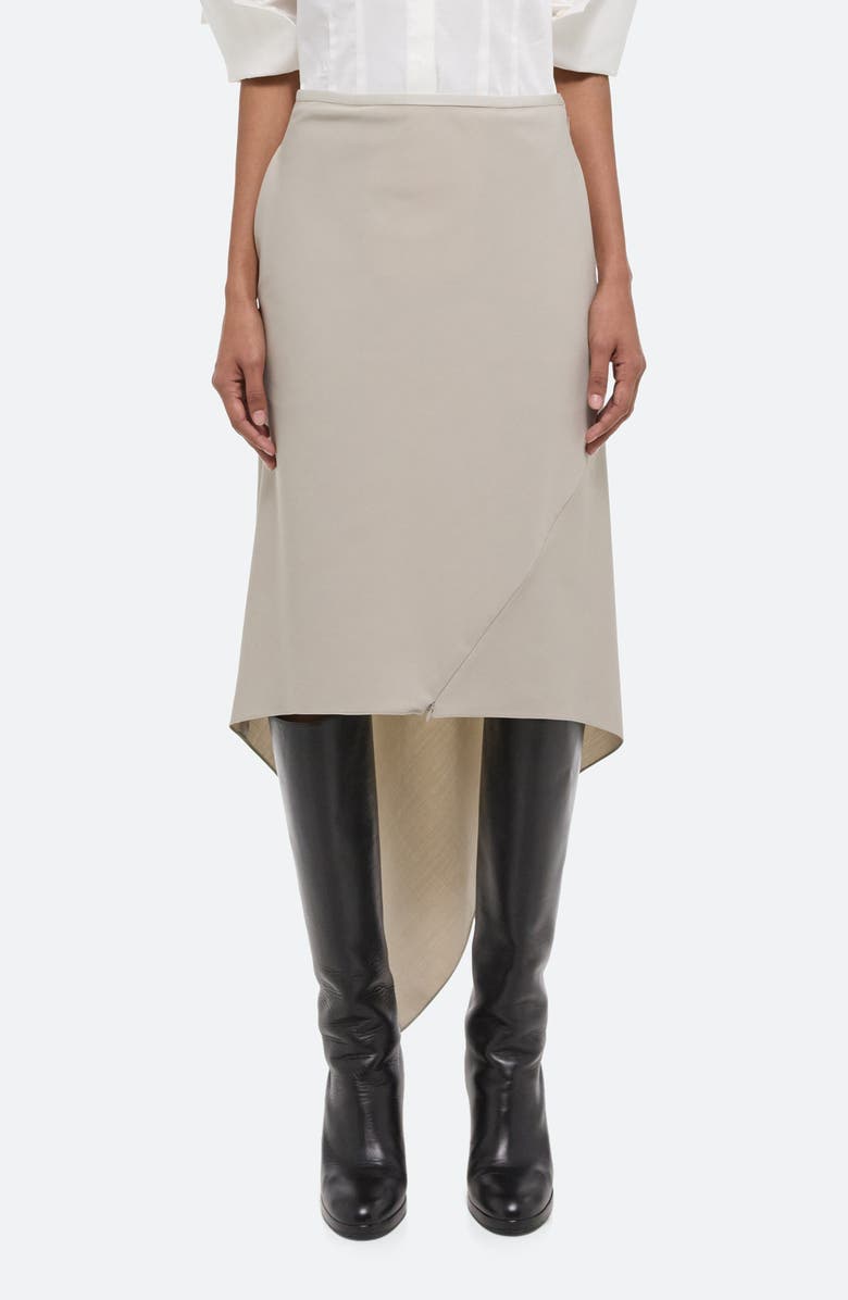 Helmut Lang Scarf Hem Virgin Wool Maxi Skirt, Main, color, Sand