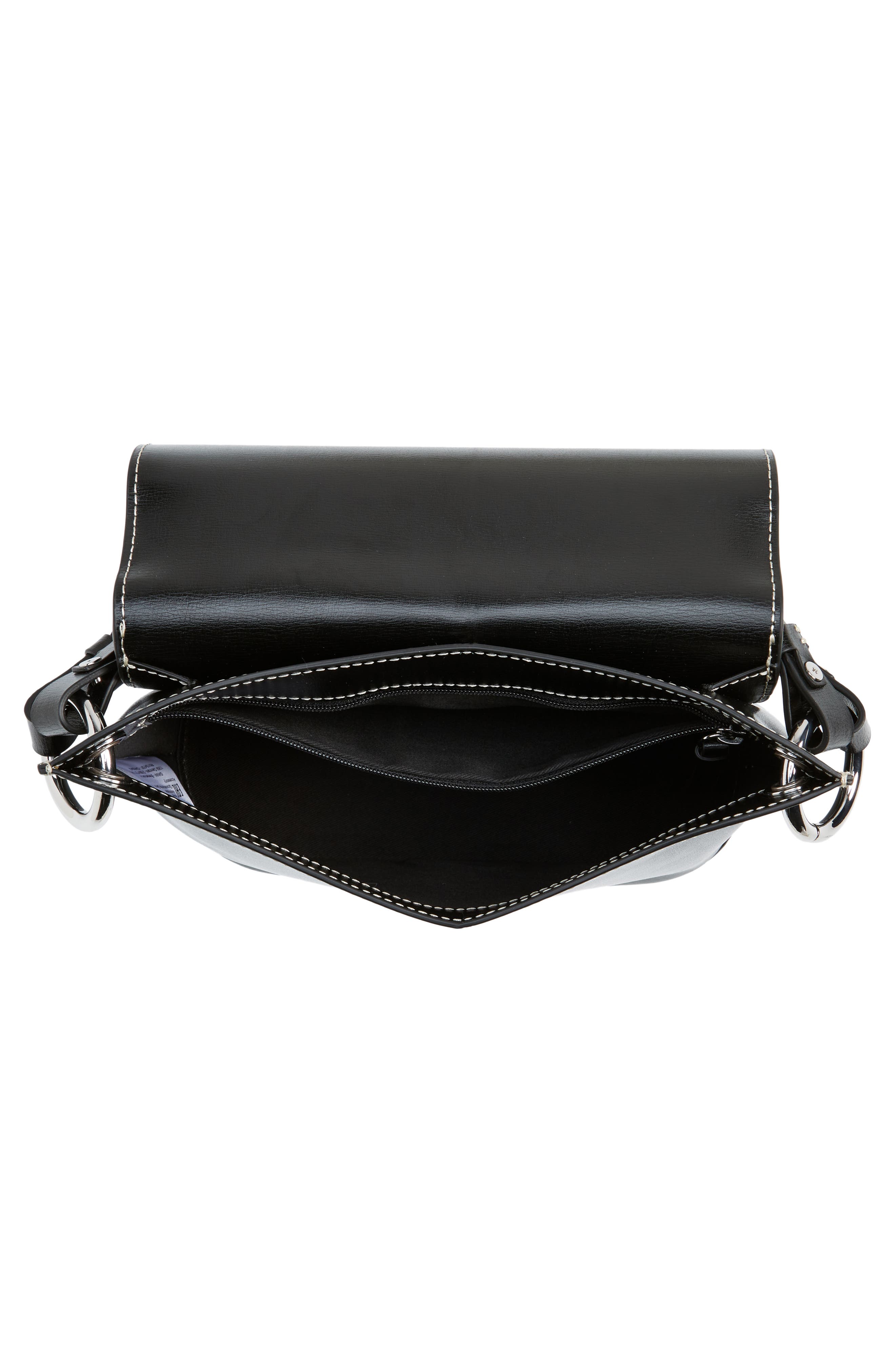 Ganni Banner Logo Recycled Leather Crossbody Bag, Alternate, color, 