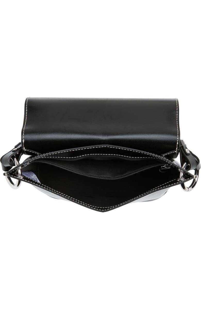 Ganni Banner Logo Recycled Leather Crossbody Bag, Alternate, color,