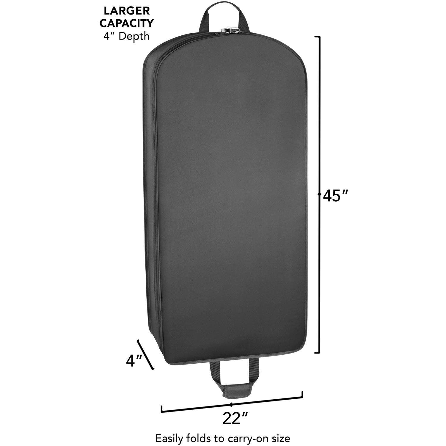 Wallybags 45" Deluxe Extra Capacity Travel Garment Bag with two accessory in Navy, Alternate, color, Black