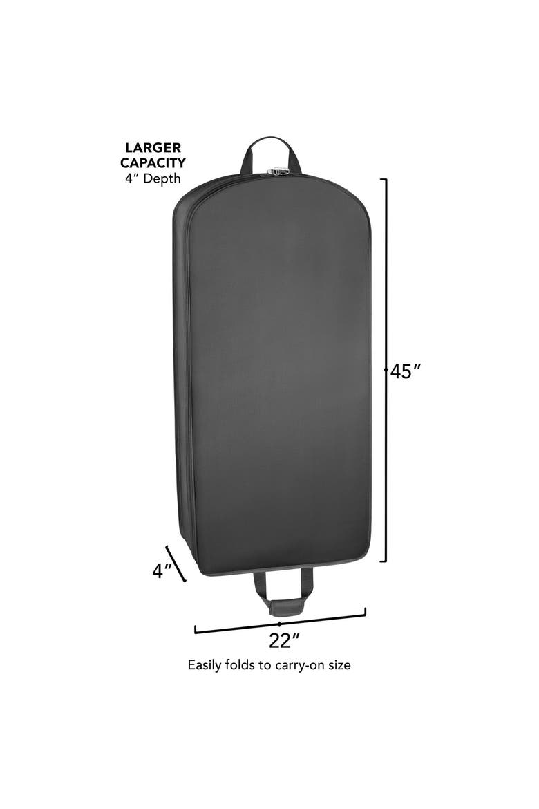 45" Deluxe Extra Capacity Travel Garment Bag with two accessory, Alternate, color, Black
