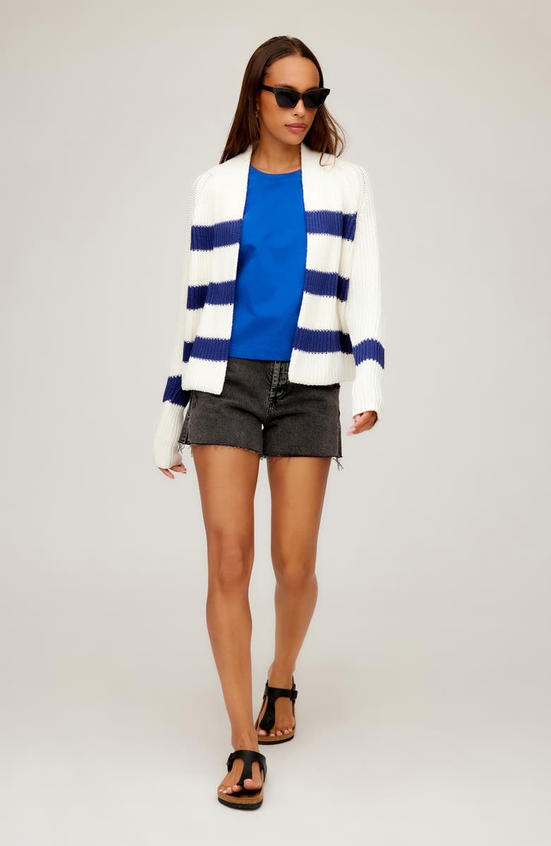 FIFTEEN TWENTY Cely Stripe Open Front Crop Cardigan, Alternate, color, 