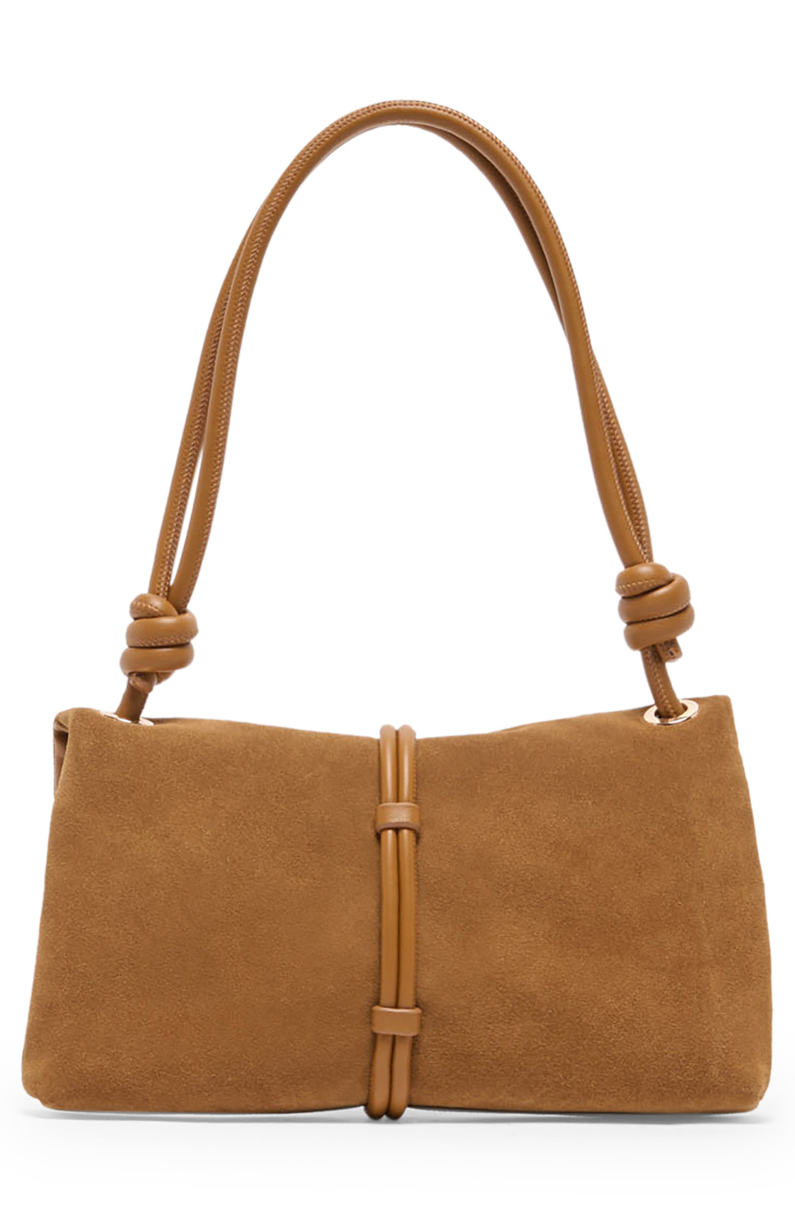 Amina Shoulder Bag, Alternate, color, PECAN SUEDE