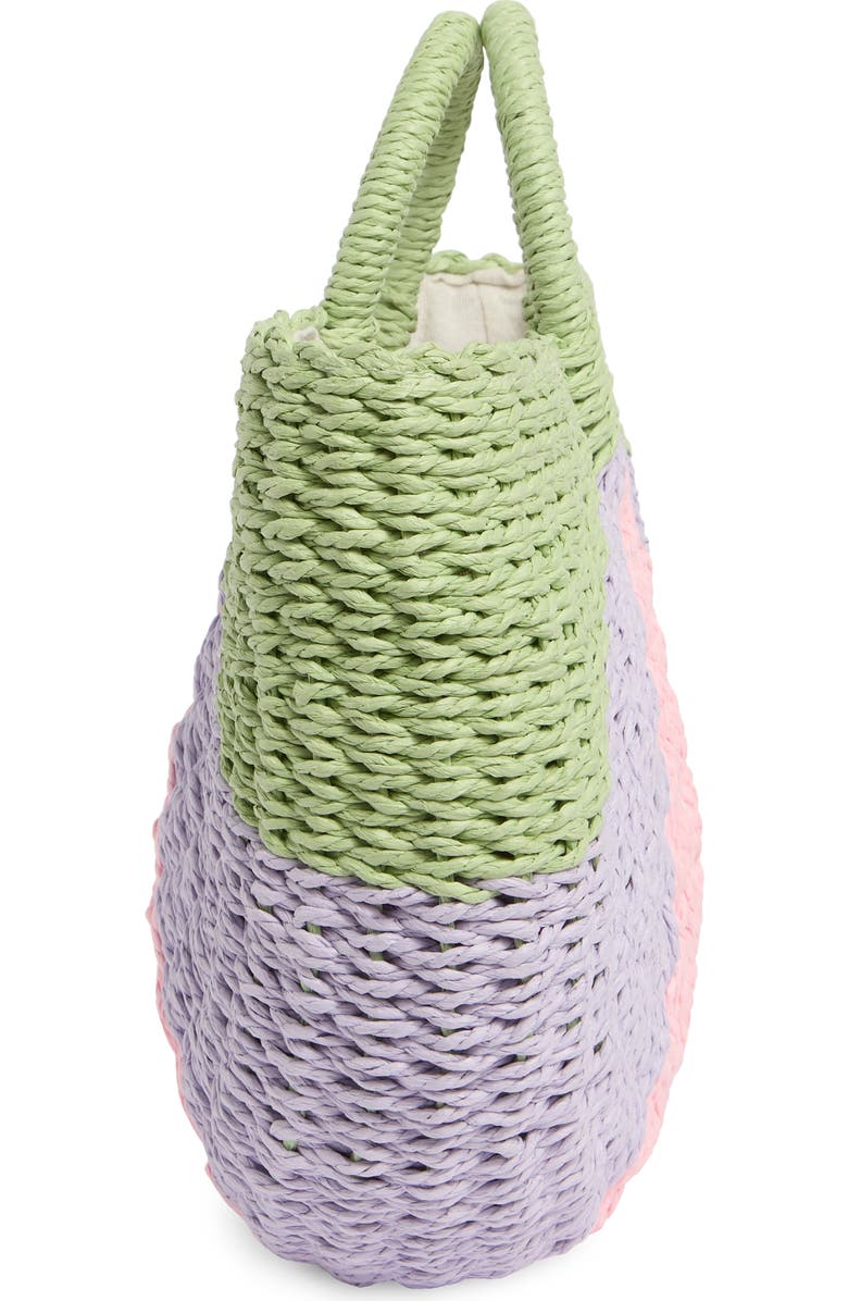 ALESSIA BIANCHI East/West Straw Tote, Alternate, color, Lilac Multi