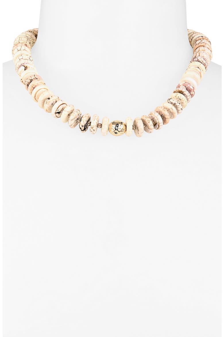 Howlite Collar Necklace, Alternate, color, IVORY