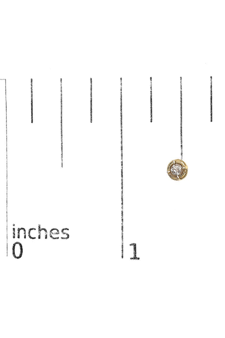 14K Yellow Gold Plated Silver 1/2 Ct Diamond Solitaire Milgrain Stud Earrings, Alternate, color, Yellow