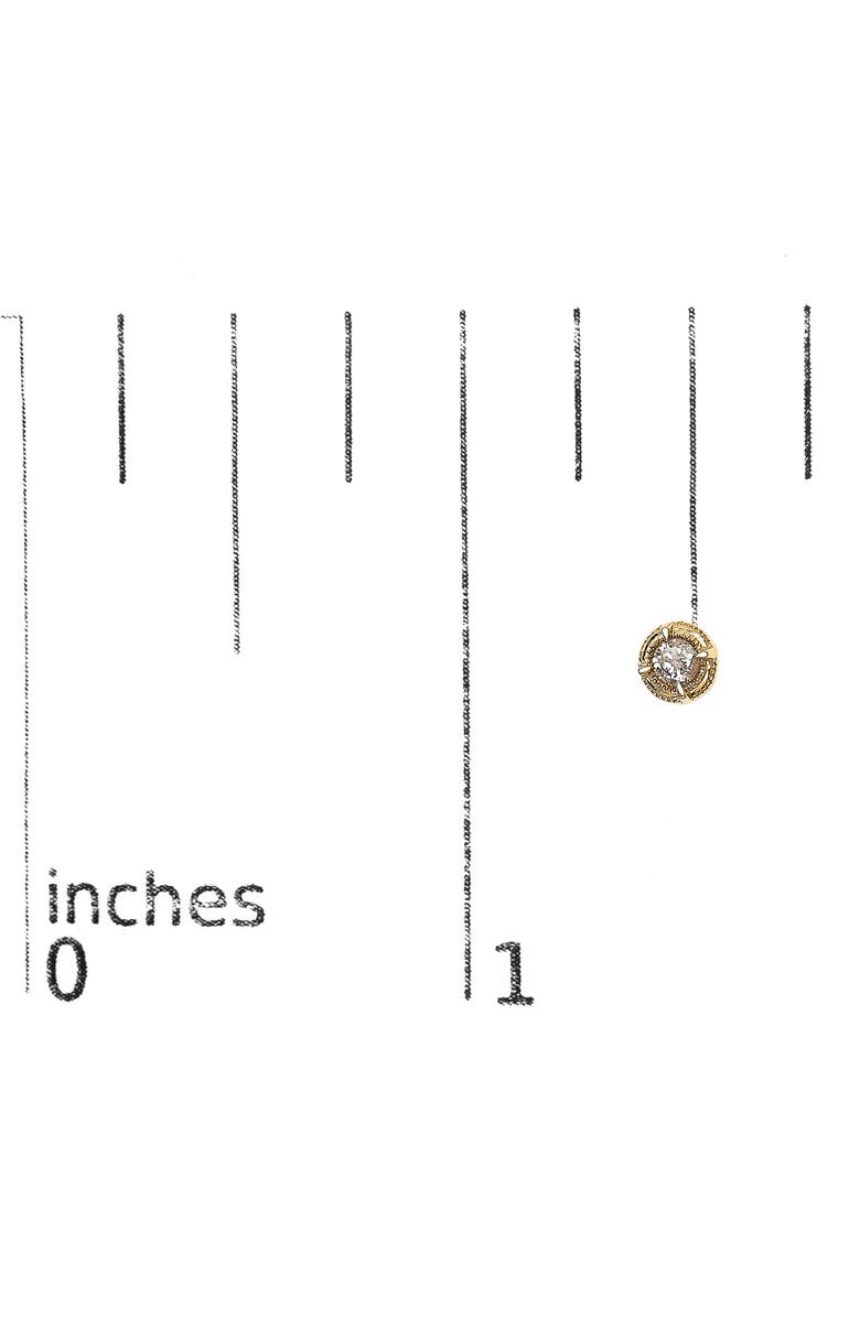 Haus of Brilliance 14K Yellow Gold Plated Silver 1/2 Ct Diamond Solitaire Milgrain Stud Earrings, Alternate, color, Yellow