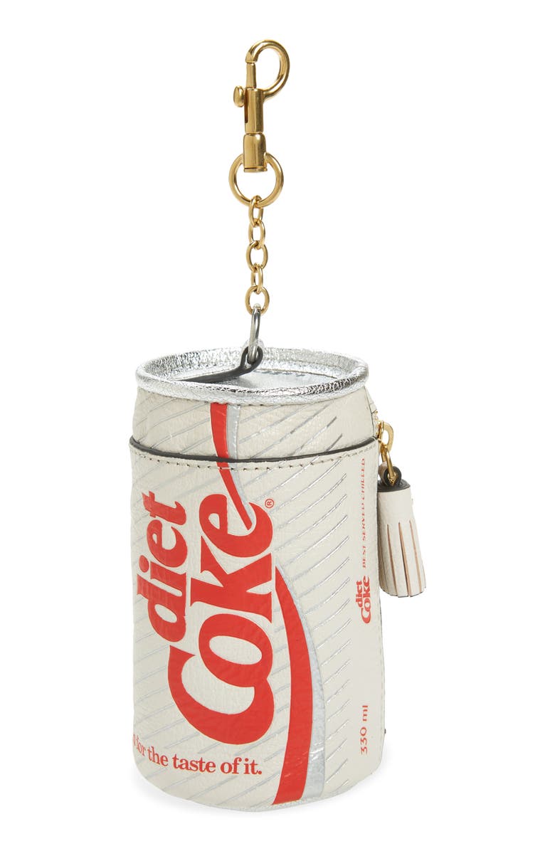 Anya Hindmarch x Coca Cola Diet Coke Leather Coin Purse, Alternate, color, Optic White