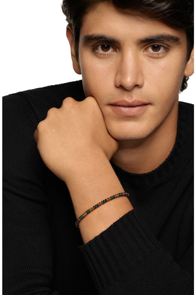 Men's Spiritual Beads Bracelet in 18K Yellow Gold with Bloodstone and Red Jasper, Alternate, color, 18K GOLD