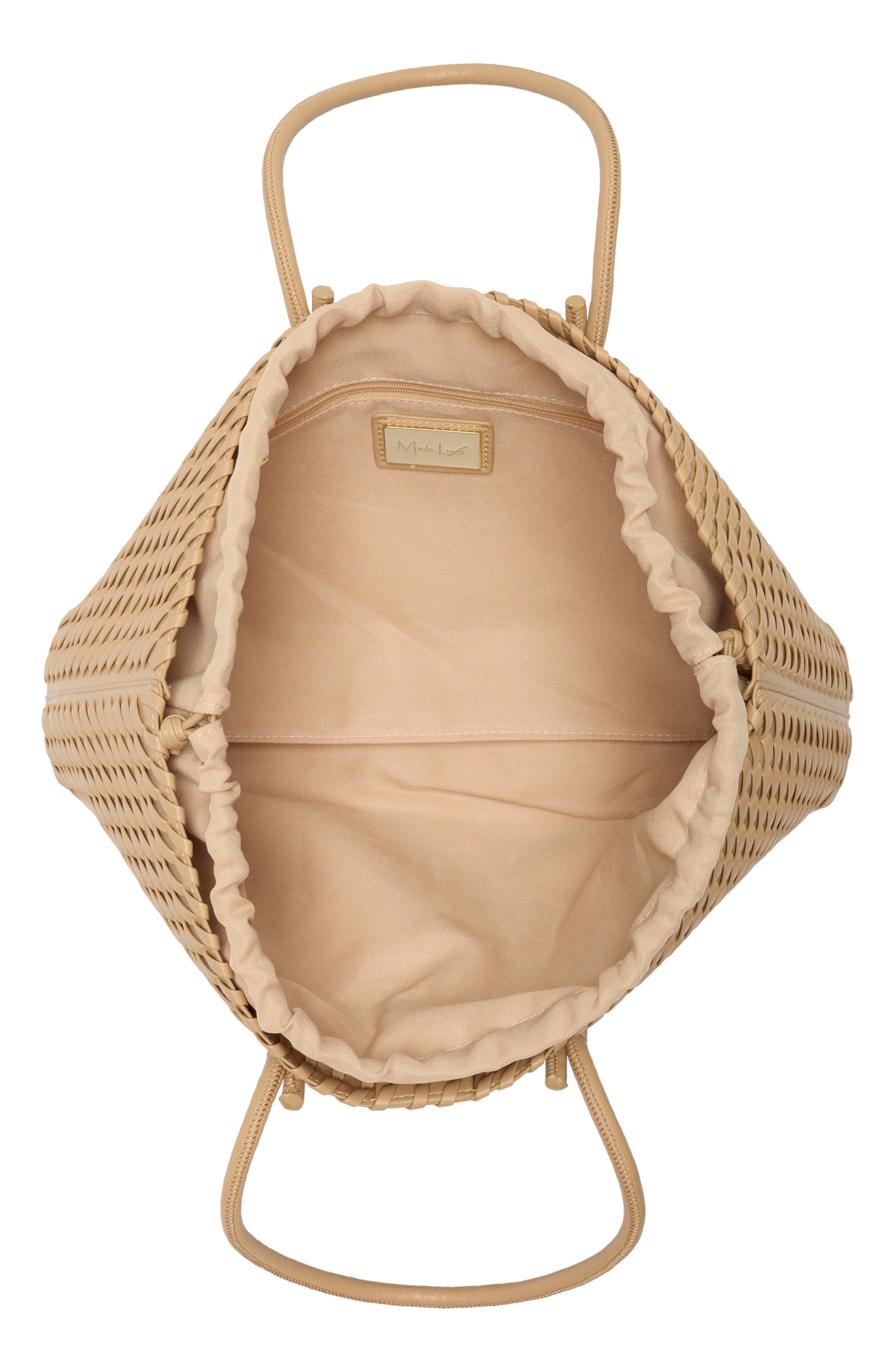 Woven Stitch Shoulder Bag, Alternate, color, NATURAL