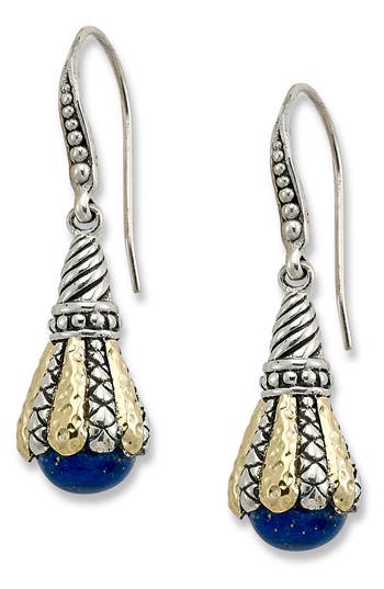 Samuel B. Sterling Silver & 18k Gold Drop Earrings In Blue