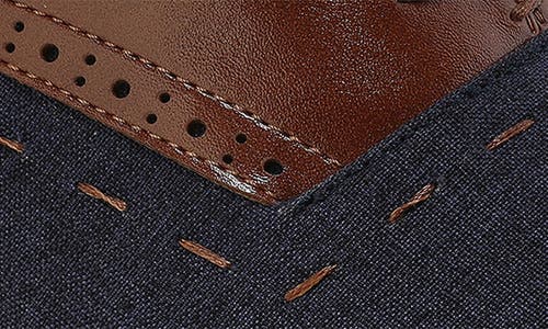 Gino Vitale Cap Toe Oxford In Brown/blue