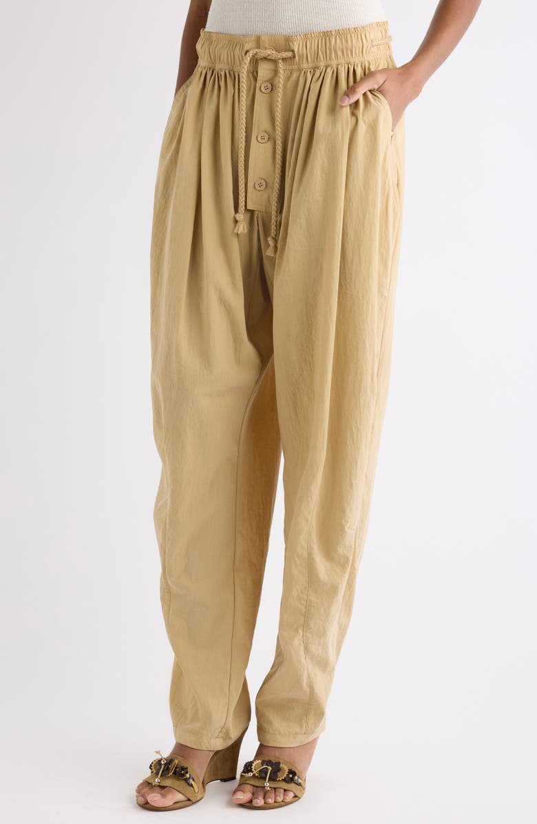 Isabel Marant Falcona Gathered Tapered Pants, Alternate, color, Desert