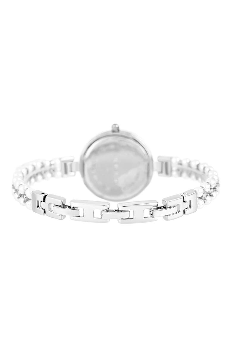 Mother-of-Pearl Quartz Bracelet Watch, 20mm, Alternate, color, SILVER