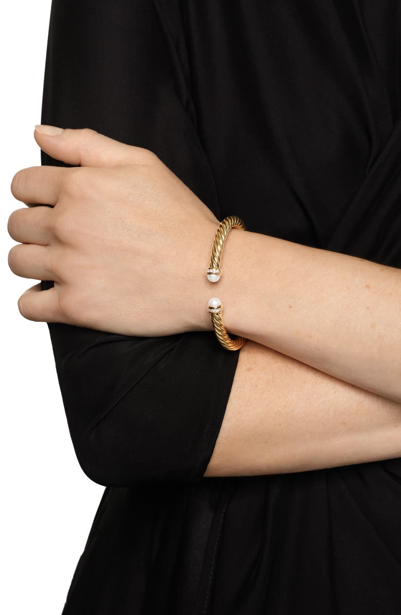 David Yurman Cablespira<sup>®</sup> Flex Bracelet, 6mm, Alternate, color, Pearl