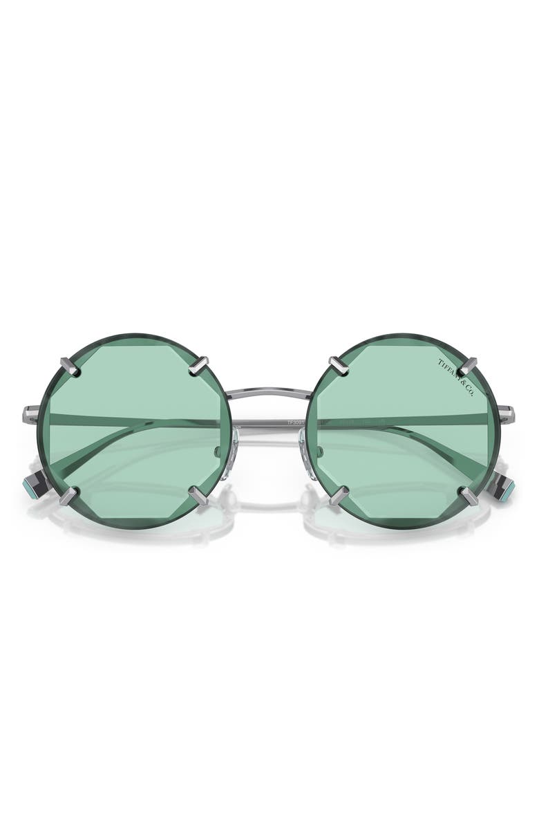 Tiffany & Co. 54mm Round Sunglasses, Alternate, color, Silver / Light Azure