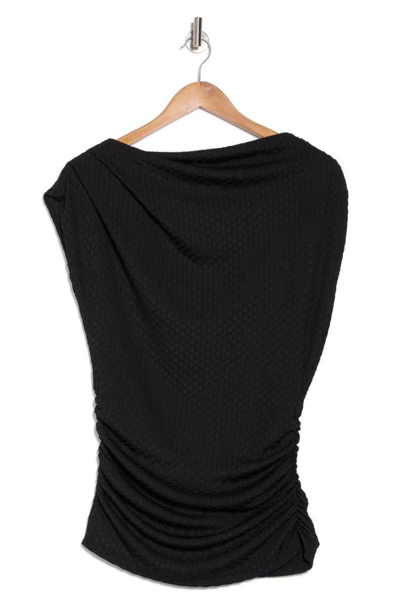 Renee C Asymmetrical Ruched Top, Alternate, color, Black