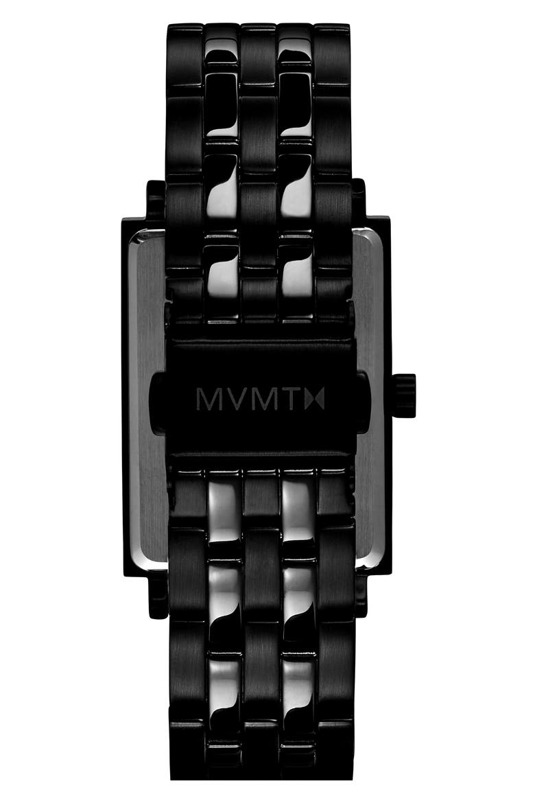 MVMT Signature Square Caviar Bracelet Watch, 24mm, Alternate, color, BLACK