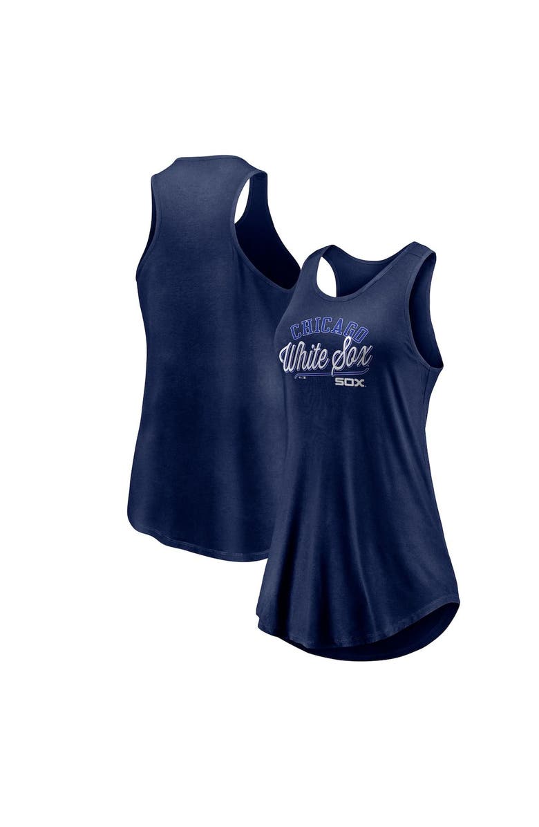 FANATICS Women's Fanatics Branded Navy Chicago White Sox Simplicity Swing Racerback Scoop Neck Tank Top, Main, color, Navy