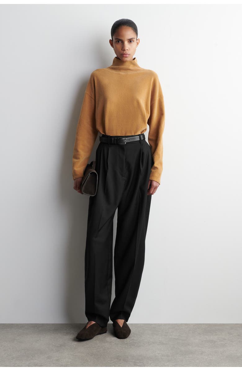 COS Chenille Mock-Neck Sweater, Alternate, color, Camel