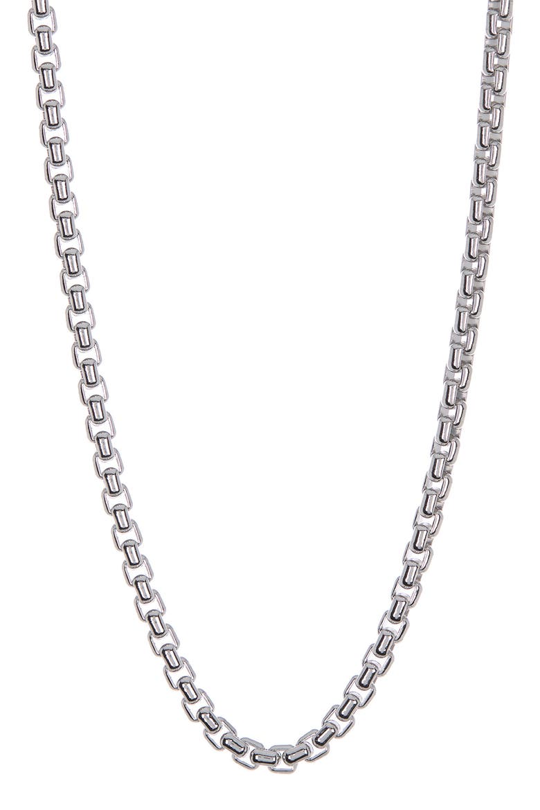 Sterling Silver Box Chain Necklace, Main, color, NO COLOR